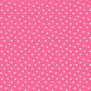 Boho Dots | White Spots on Bubblegum Pink