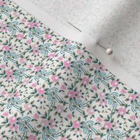 Ribbons and Roses (pink and blue) - SMALL PATTERN