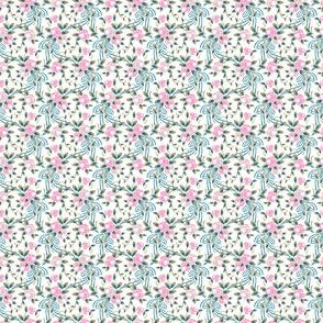 Ribbons and Roses (pink and blue) - SMALL PATTERN