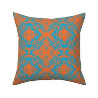 Ikat orange and aqua-ch