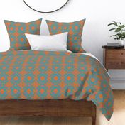 Ikat orange and aqua-ch