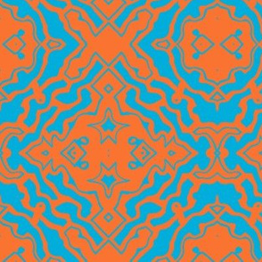 Ikat orange and aqua-ch