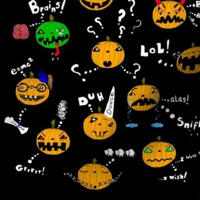 Different types of emotional Halloween Pumpkins 