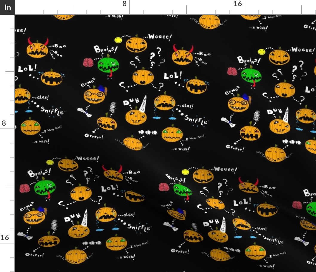 Different types of emotional Halloween Pumpkins 