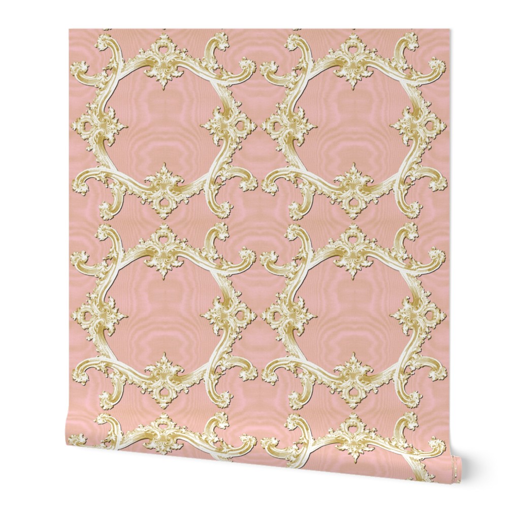 The Rococo Swag ~ Ballet Pink Moire and Gilt