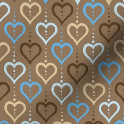 Heart Chain - Chocolate and Blue