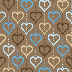 Heart Chain - Chocolate and Blue