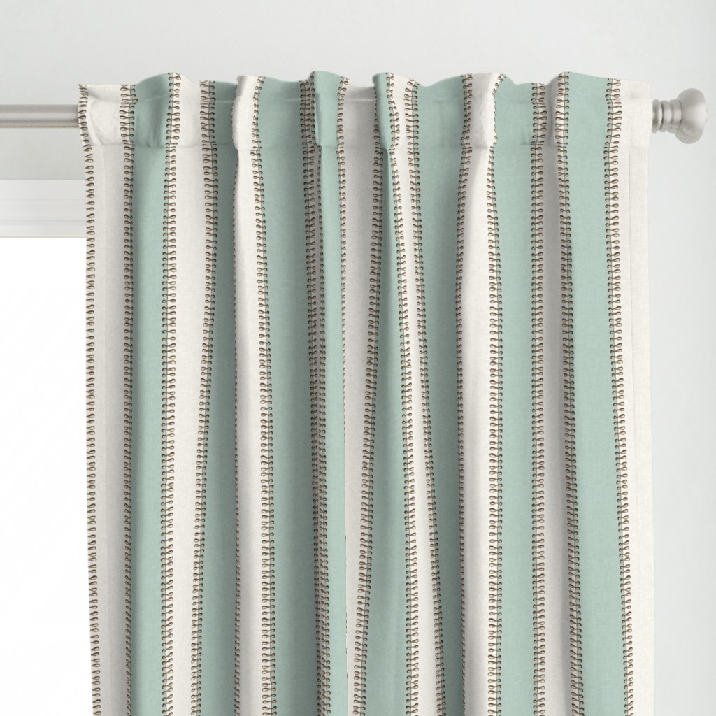 Vintage Jellyfish Stripe in Aquamarine and Linen 