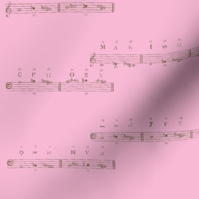 Vintage Printable - Medieval Music-Pink and Olive