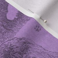 Belgian sheepdog standing stamp - purple
