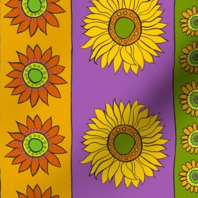 Sunflower + Color Stripes - Vertical