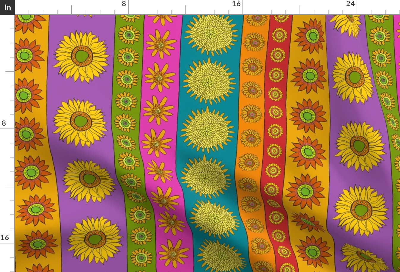 Sunflower + Color Stripes - Vertical