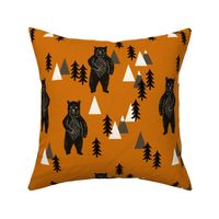 forest bear // kids woodland outdoors camping bear mountains boys room boys nursery baby 