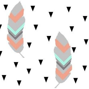 Tribal feather with black triangles