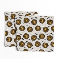 lion fabric // lion head grey and gold mustard boys nursery baby boy kids 