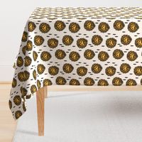 lion fabric // lion head grey and gold mustard boys nursery baby boy kids 