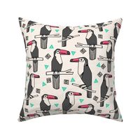 toucans // toucan bird tropical tropicals birds palms print toucan print