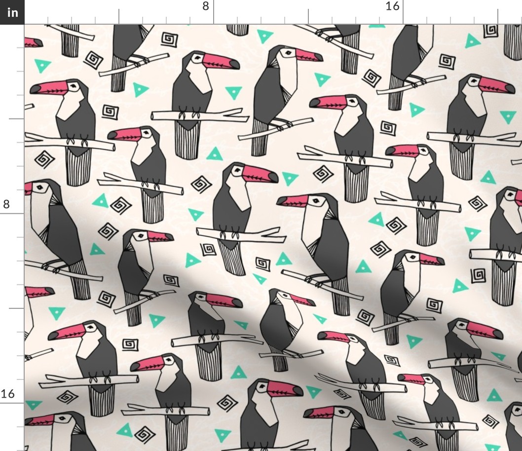 toucans // toucan bird tropical tropicals birds palms print toucan print