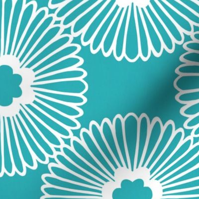 Flower - Teal - Reverse - large scale