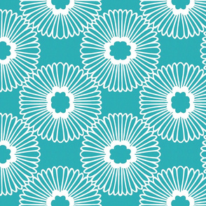 Flower - Teal - Reverse - large scale