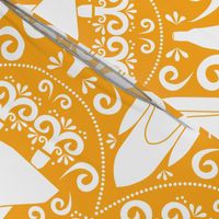 Rocket Science Damask (large orange)