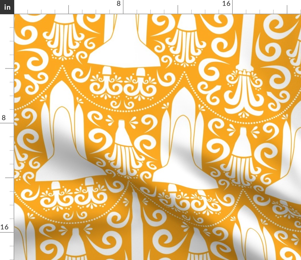 Rocket Science Damask (large orange)