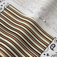  Orange Stripes Black White Paisley Cheater Quilt Patchwork  Blocks