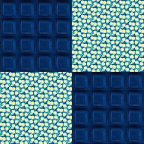 Blue Squares Starry Night Patchwork Quilt Blocks