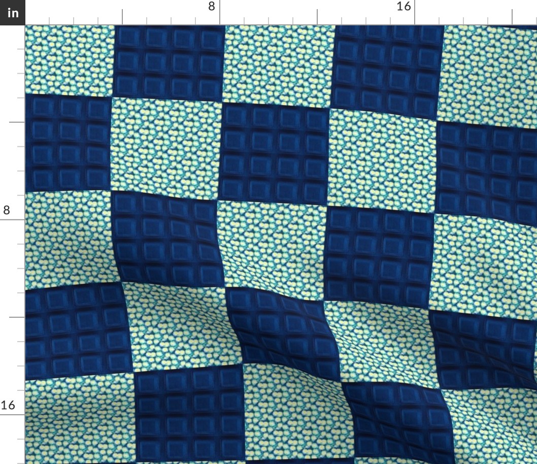 Blue Squares Starry Night Patchwork Quilt Blocks