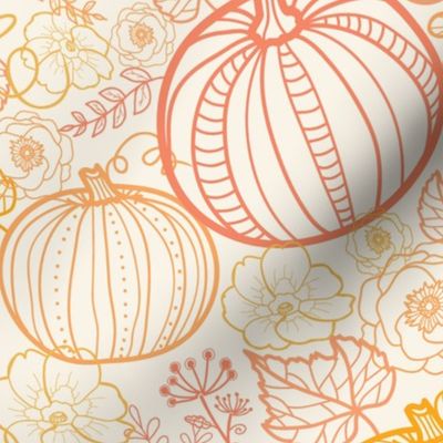 Thanksgiving line art pumpkins