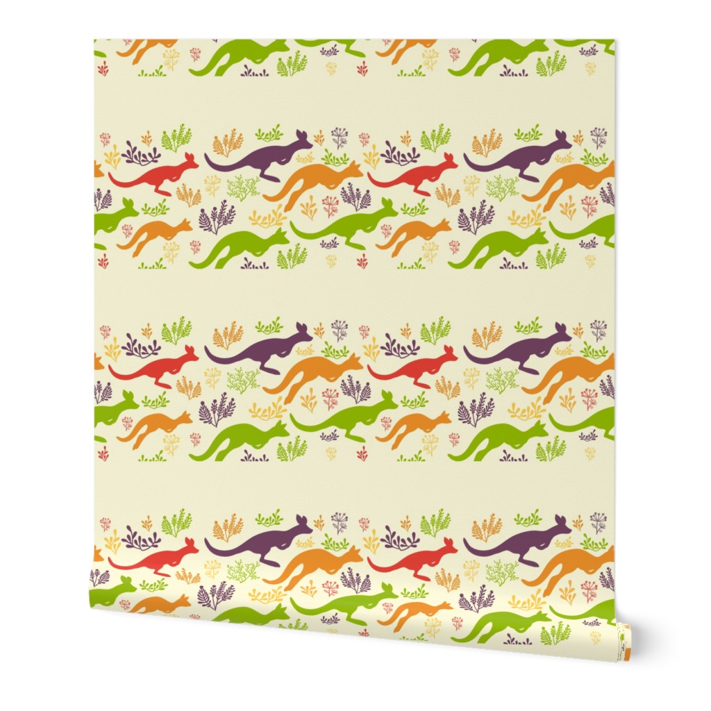 Jumping kangaroos matching border