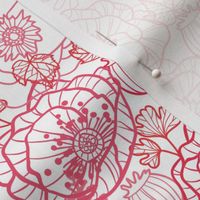 Poppies line art matching border