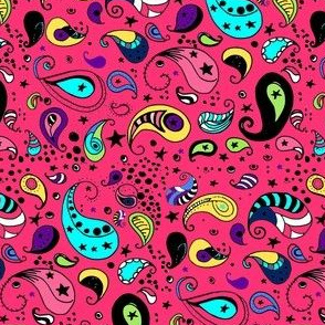 Colorful Paisley on Pink