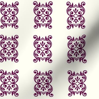 Plum Damask Tiles