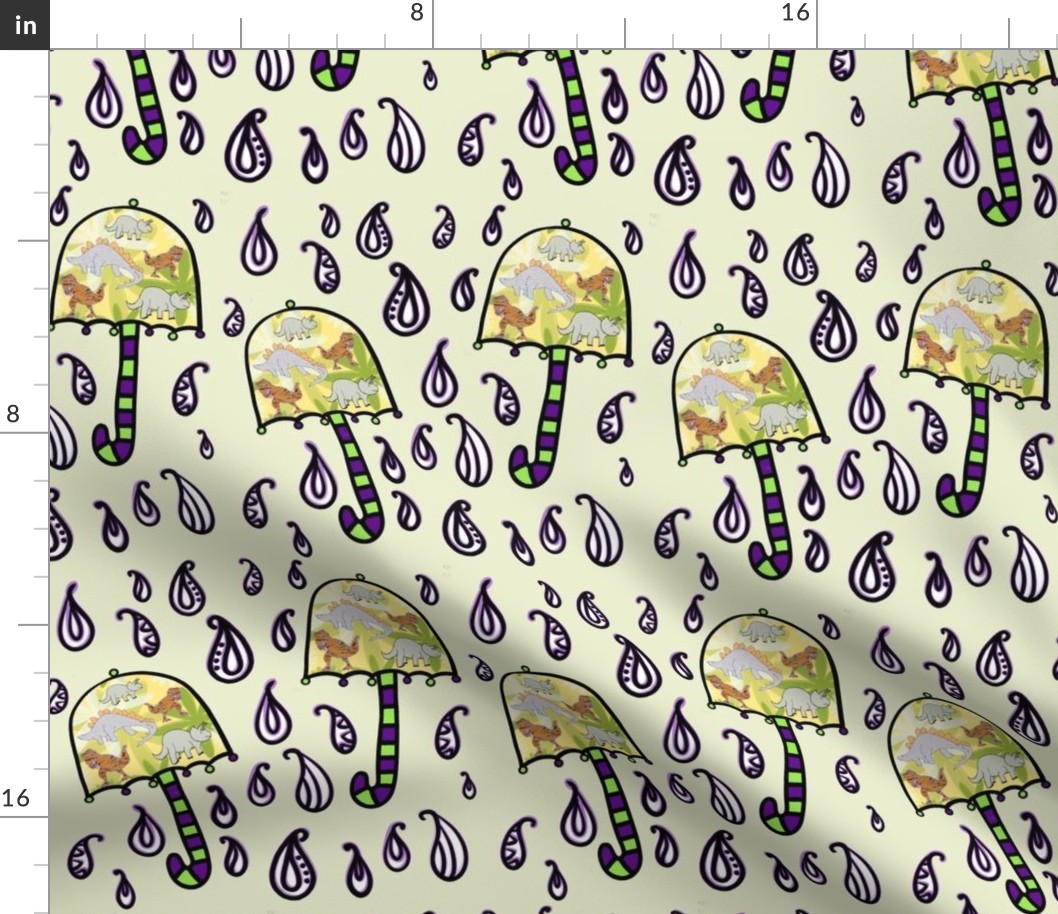 Bohemian Weather Dinosaur Umbrellas on Purple 