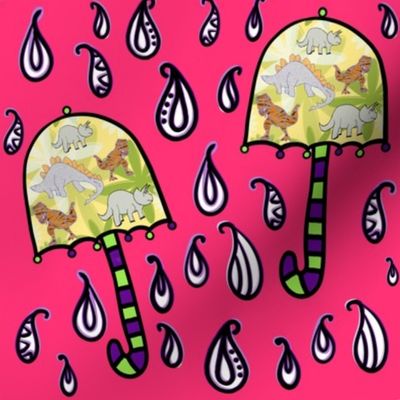 Dinosaur Umbrellas Pink