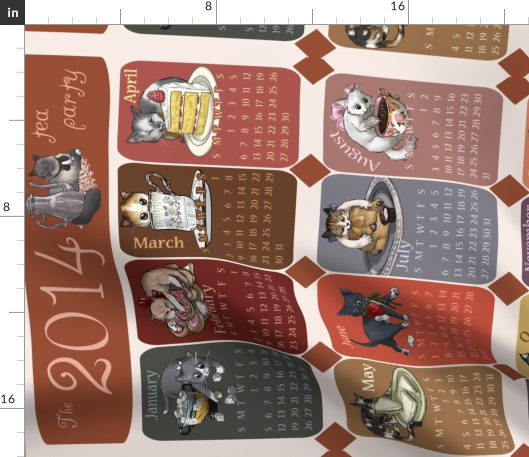 2014 Kitten Tea (Towel) Party Calendar