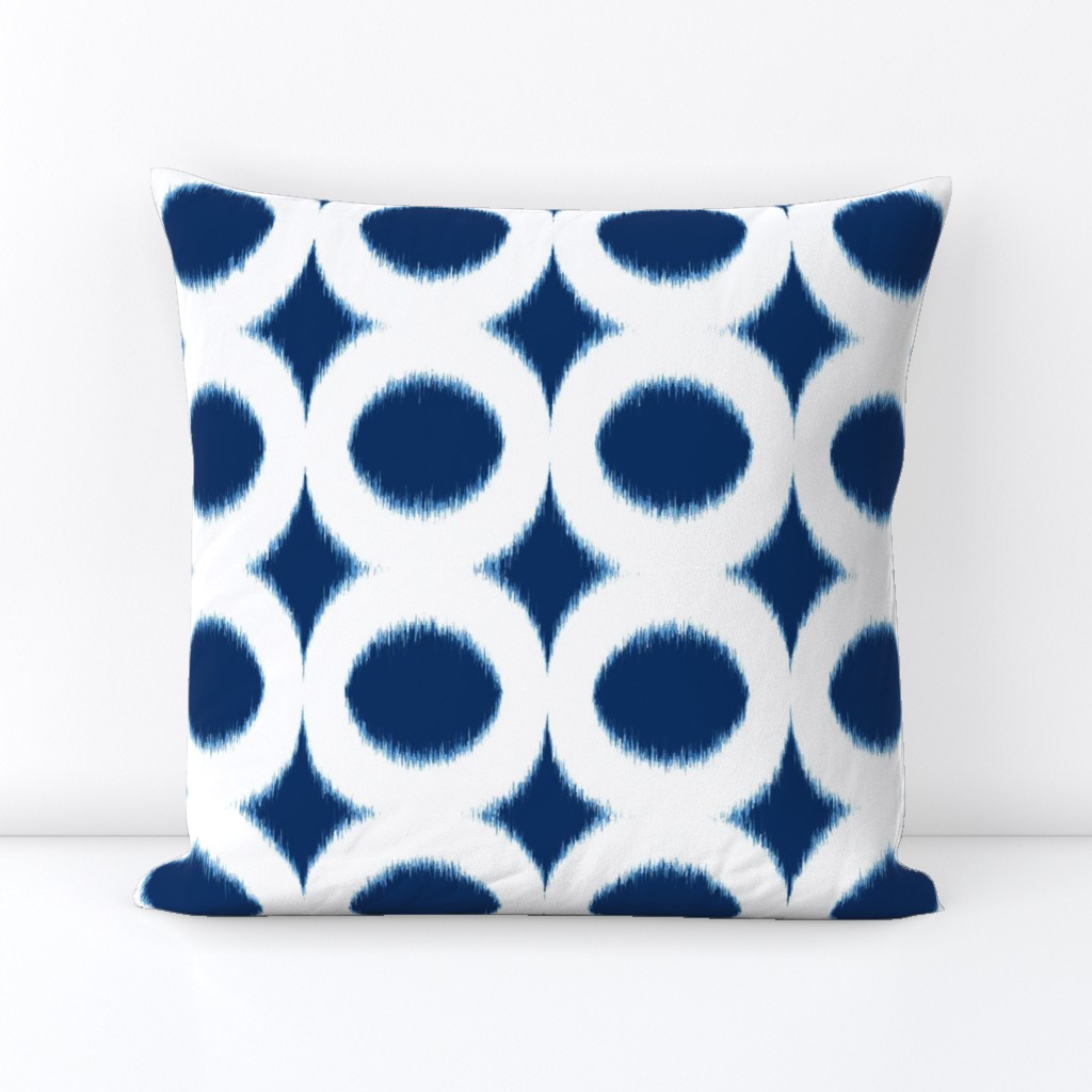 Navy circle Ikat