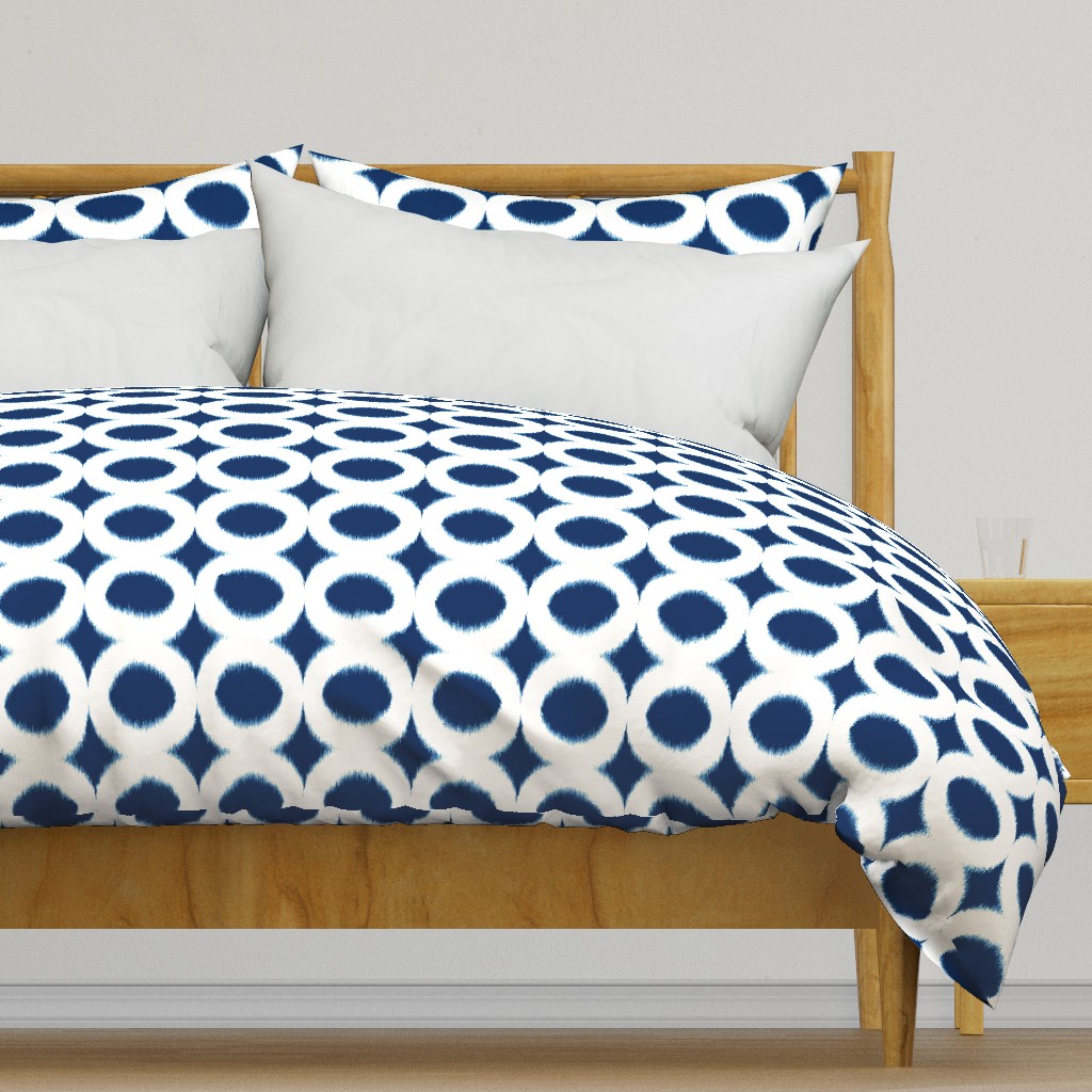 Navy circle Ikat