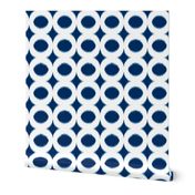 Navy circle Ikat