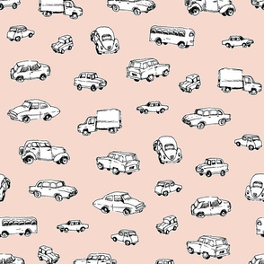 Little Retro Cars | Peach Background