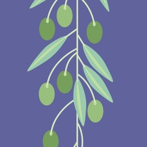 Green olives on purple