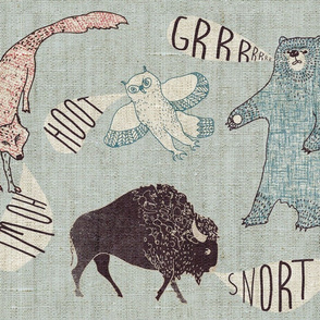 Grrr.Howl.Hoot.Snort (LARGE blue)