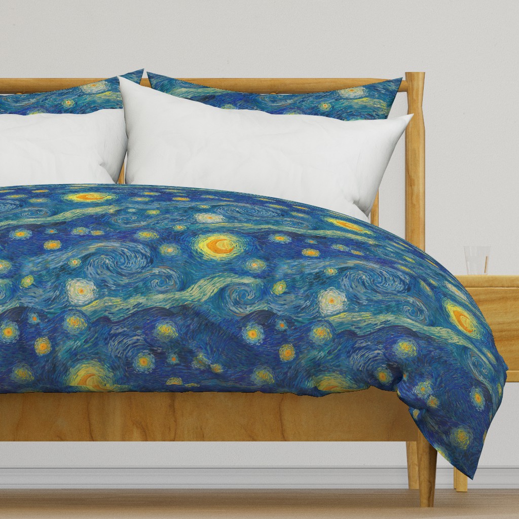 starry, starry night sky - bright colors (large 24" x 28.8" repeat)