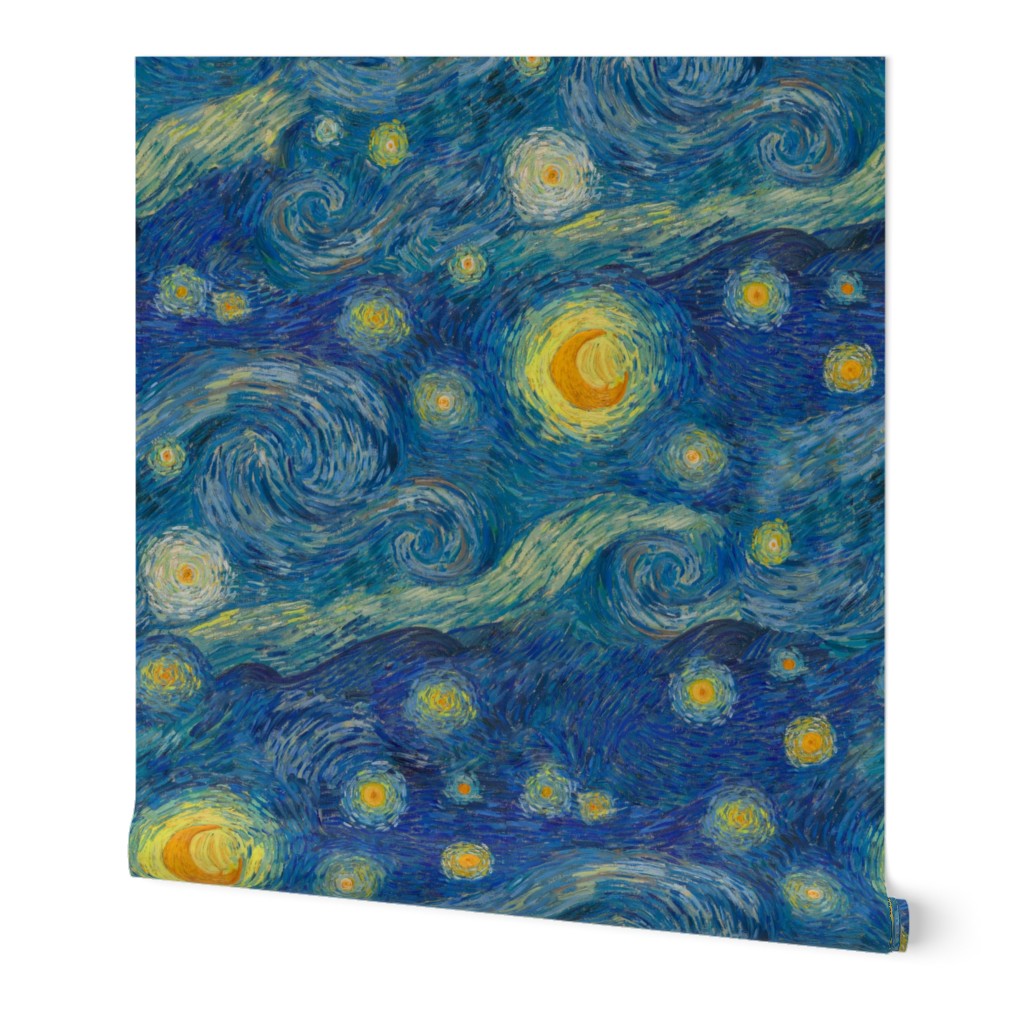starry, starry night sky - bright colors (large 24" x 28.8" repeat)