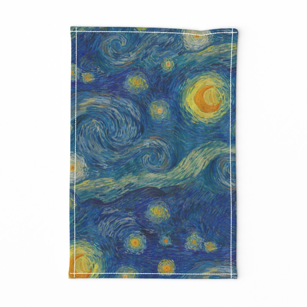 starry, starry night sky - bright colors (large 24" x 28.8" repeat)