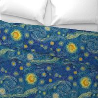 starry, starry night sky - bright colors (large 24" x 28.8" repeat)