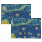 starry, starry night sky - bright colors (large 24" x 28.8" repeat)