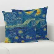 starry, starry night sky - bright colors (large 24" x 28.8" repeat)