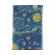 starry, starry night sky - bright colors (large 24" x 28.8" repeat)